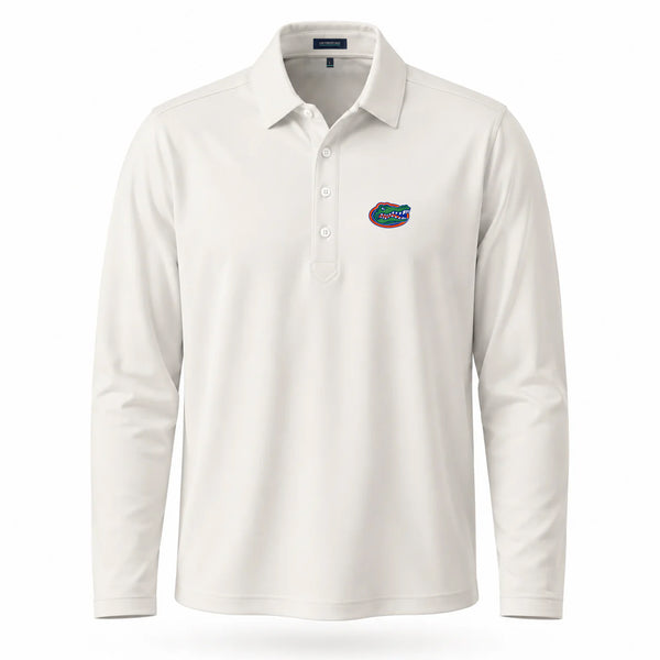 UF Gator Head Oval Logo First Light Long Sleeve Polo