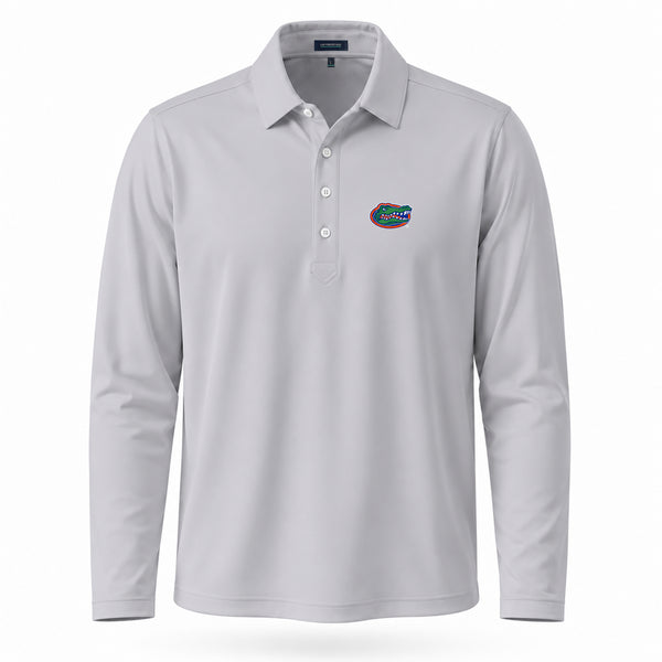 UF Gator Head Oval Logo First Light Long Sleeve Polo