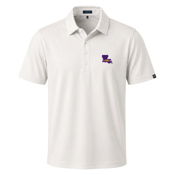 LSU in Louisiana Logo First Light Short Sleeve Polo