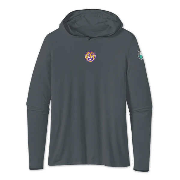 LSU Tiger Face Logo Riv Performance Sun Hoodie