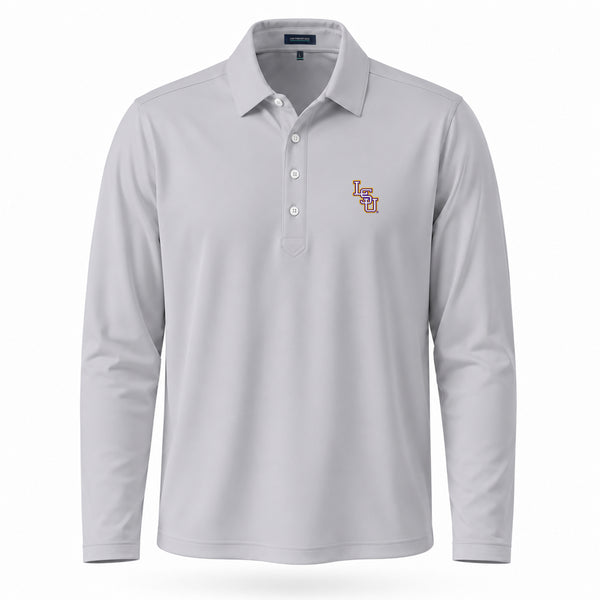 LSU Baseball Logo First Light Long Sleeve Polo