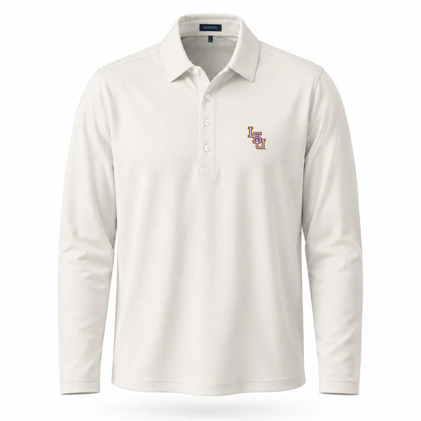 LSU Baseball Logo First Light Long Sleeve Polo