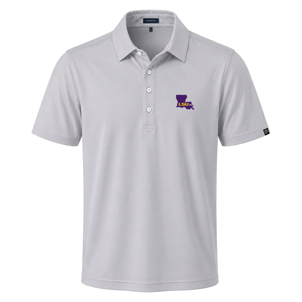 LSU in Louisiana Logo First Light Short Sleeve Polo