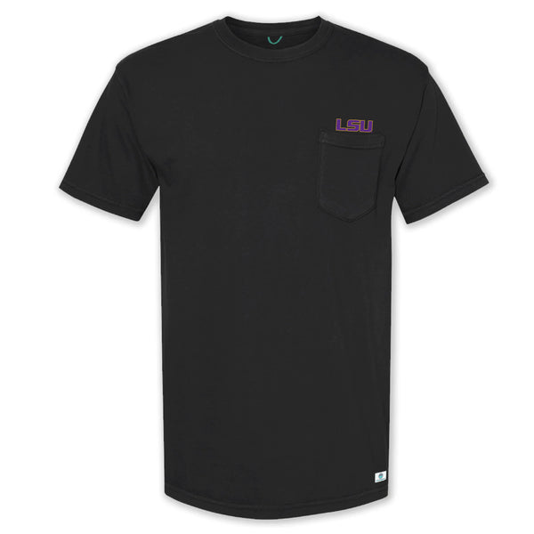 LSU Block & Tiger Head Groovy Organic Pocket Tee