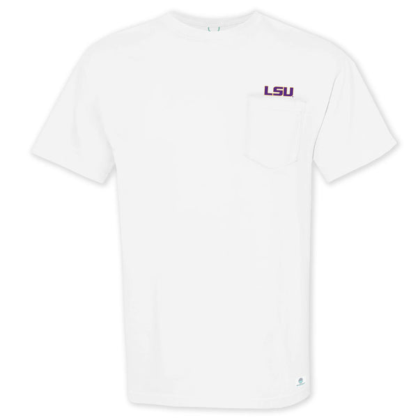 LSU Block & Tiger Head Groovy Organic Pocket Tee