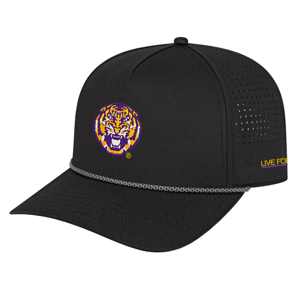 LSU Tiger Face 5 Panel Perforated Performance Hat