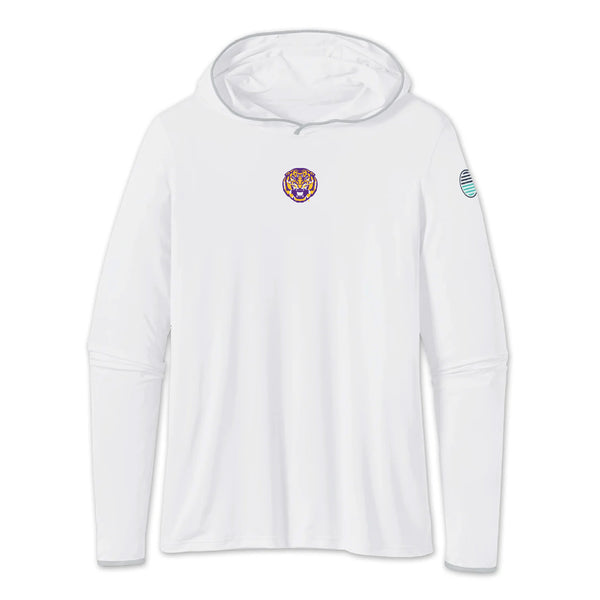 LSU Tiger Face Logo Riv Performance Sun Hoodie