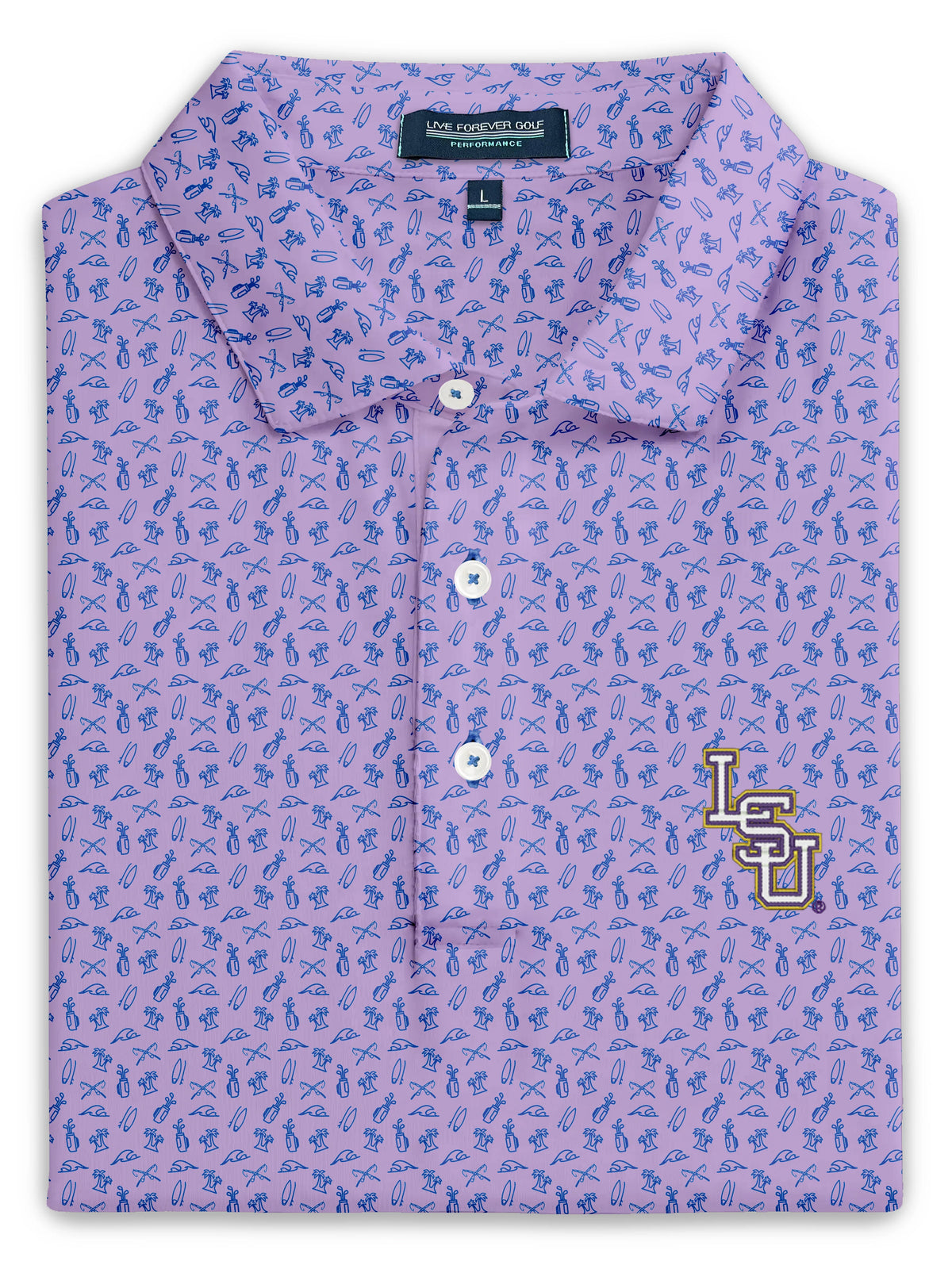 LSU Tigers Baseball Logo Ringer Performance Polo