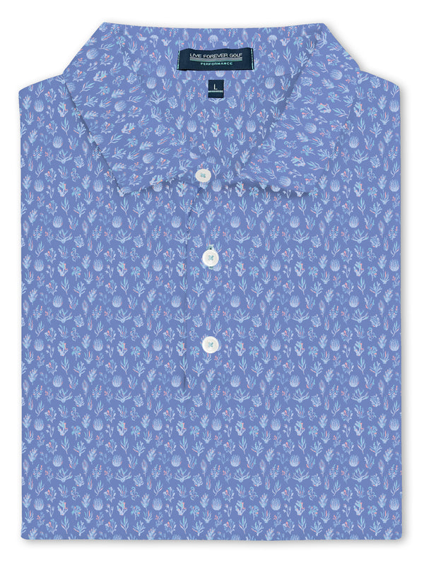 Sea Coral Ringer Performance Golf Polo