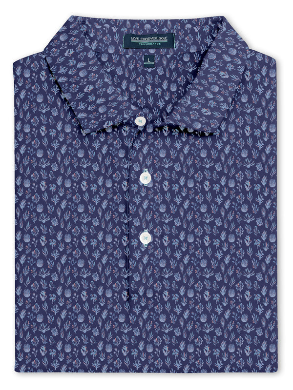 Sea Coral Ringer Performance Golf Polo