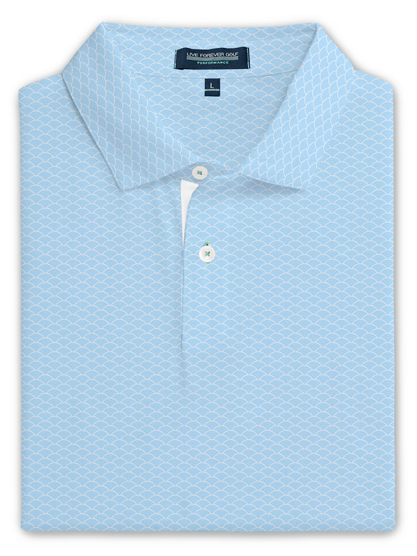 Shell Scales Ringer Performance Golf Polo