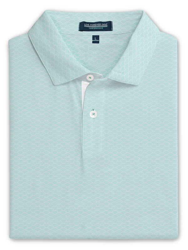 Shell Scales Ringer Performance Golf Polo