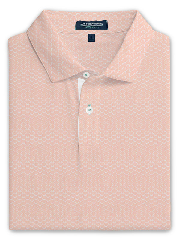Shell Scales Ringer Performance Golf Polo