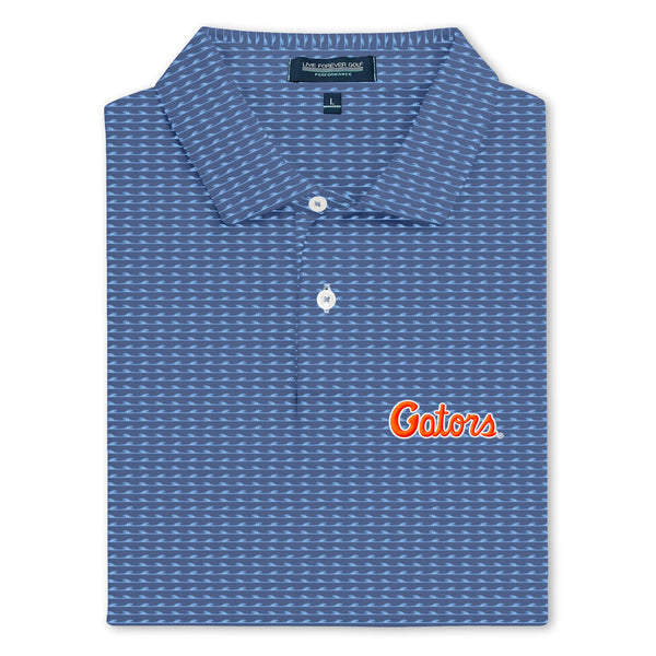 UF Orange Gator Script Logo Ringer Performance Polo