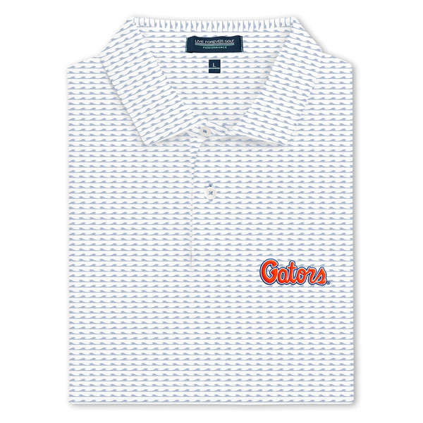 UF Gator Script Logo Ringer Performance Polo